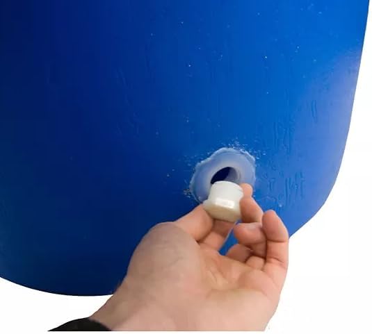 55-Gallon Rain Barrel with Spigot, Blue, Water Collection Container (1 Pack)