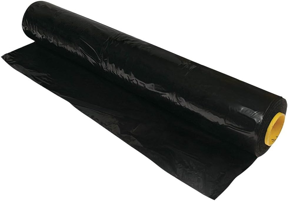 Farm Plastic Supply - Poly Mulch Black Plastic Sheeting - Poly Mulch, Mulch, Black Plastic Sheeting (1 mil - 4' x 4000')