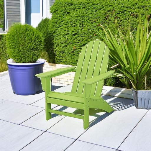 Polywood Vineyard Adirondack Chair, Lime Green