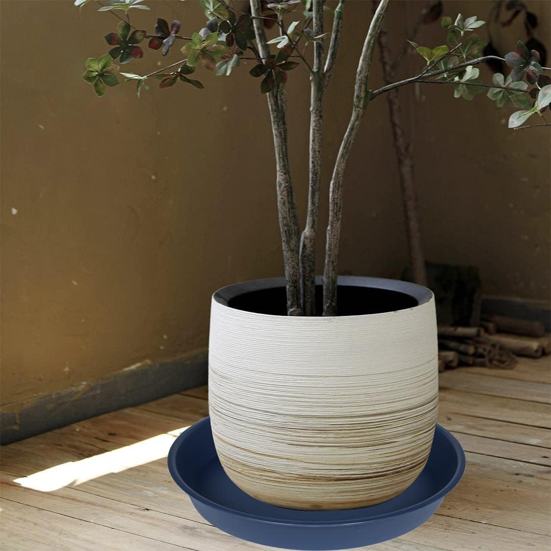 6 Pack of 10 inch Plant Saucer Blue, Heavy Duty Plastic Plant Saucer 10 inch Round, Flower Plant Saucers for Indoors, Plant Trays for Planter 8"/9"/10" (10", Blue)