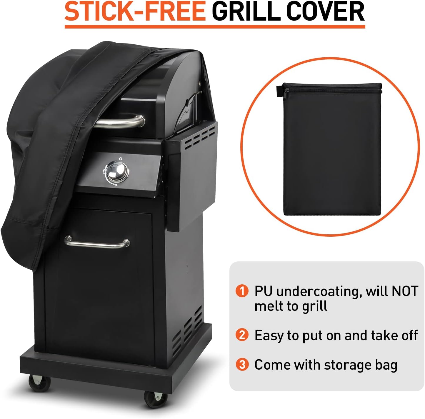 Small Grill Cover 32 Inch, Heavy Duty Waterproof 2 Burner BBQ Gas Outdoor Barbecue Cover, Compatible with Weber Char Broil Nexgrill Grill with Collapsed Side Tables
