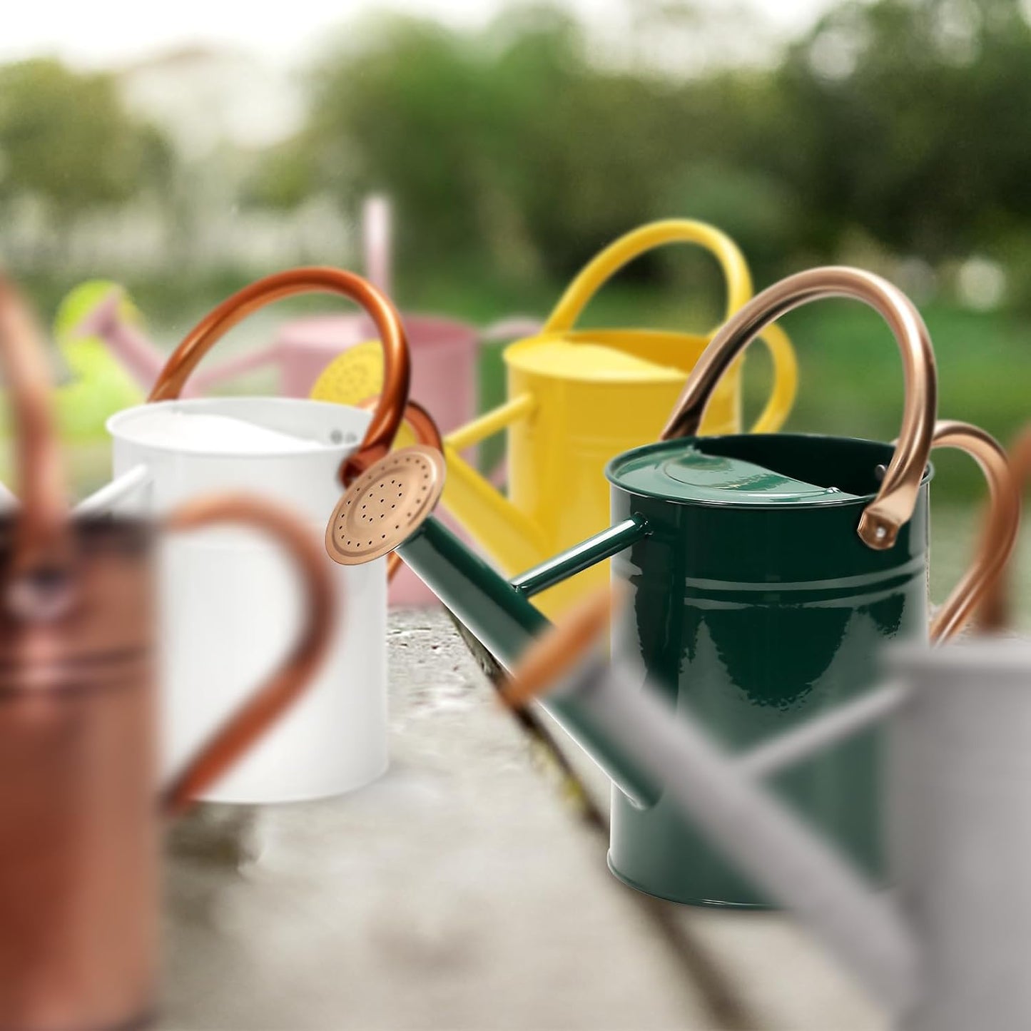Metal Watering Can with Removable Spout, Galvanized, Perfect for Indoor and Outdoor Use (1 Gallon, Yellow)