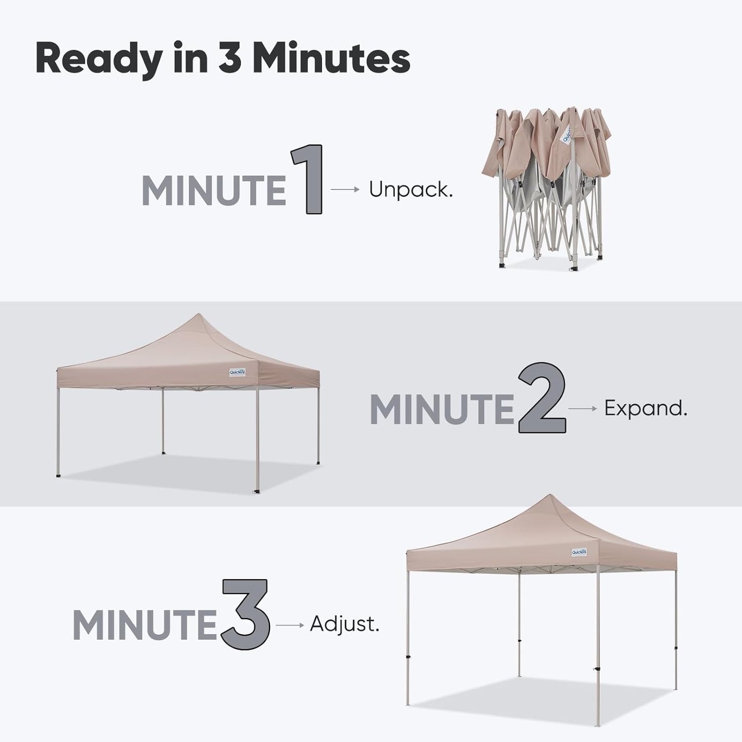 Quictent 10x10 Heavy Duty Pop Up Canopy Tent- Easy up Outdoor Commercial Canopies, Waterproof, 11ft Interior Height, Easy Setup, Includes Sand Weight Bags and Wheeled Carry Bag