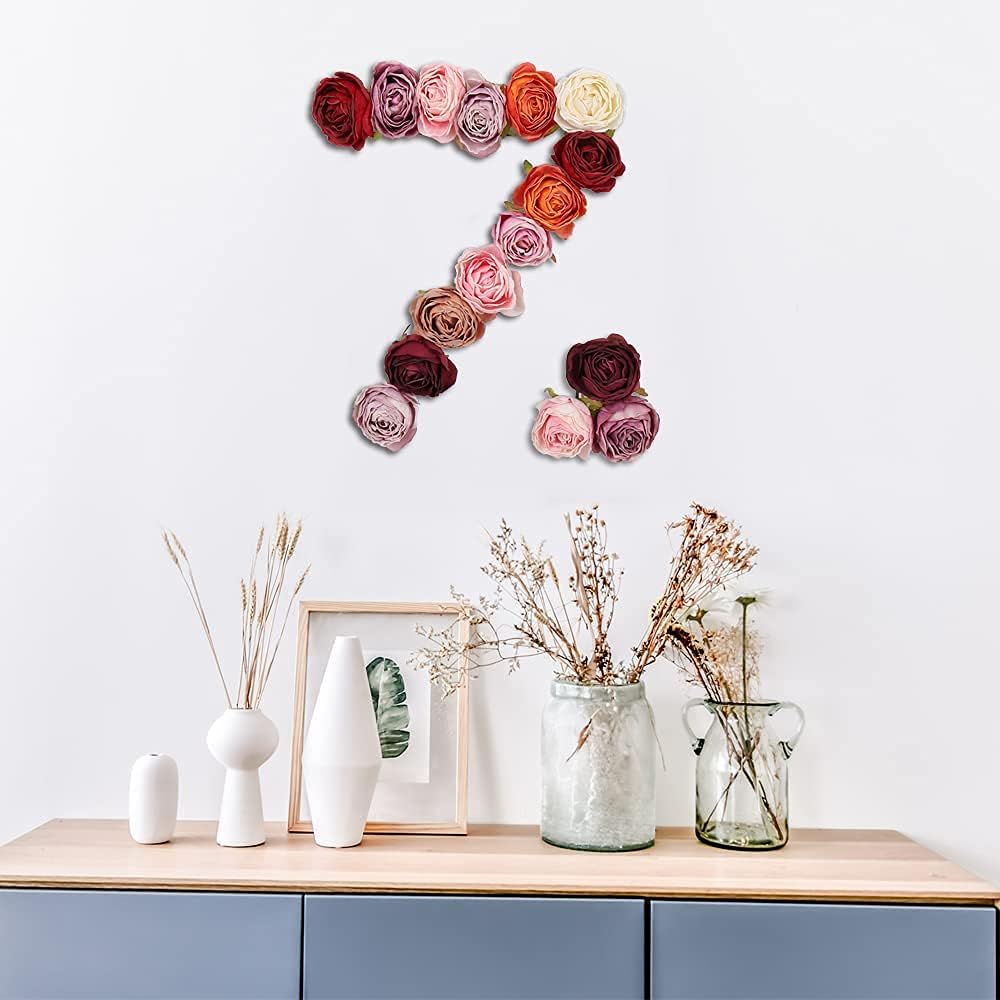 IPOPU Fake Roses 25pcs Vintage Purple Roses Artificial Flower for Decorations Colorful Artificial Roses Silk Flower Heads Bulk with Stems for Wedding Flowers Bouquet Centerpieces (Gradient Purple)