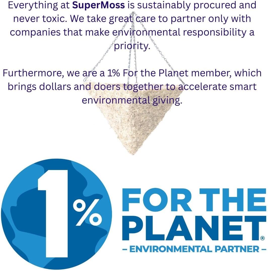 SuperMoss (29247D MossWeave Hanging Basket | Outdoor Hanging Planter with Moss | Decorative Plant Hanger for Porch, Balcony, Garden & Home Décor, Pyramid, Small 12.5” D, Blond