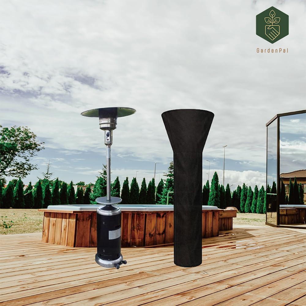GardenPal 420D Patio Heater Covers with Zipper Outdoor Heater Cover Heavy Duty Tear-Proof, Anti-Snow, Wind-Resistant Dust-Proof Cover for Patio Heater 89"x 33"x 19"