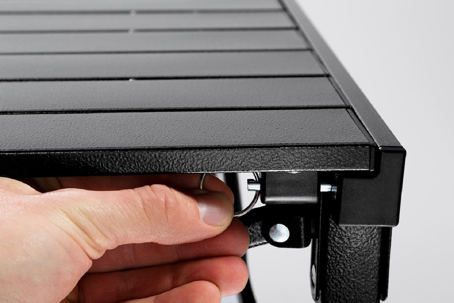 Heavy-Duty Roll-Top Table for Camping - Portable Aluminum-Top Folding Table with Steel Frame by Caddis Sports (Medium)