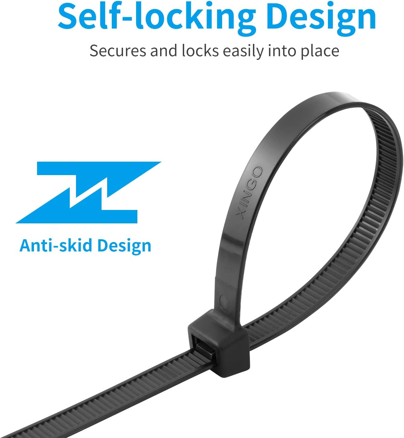 XINGO 26 inch White Zip Ties Heavy Duty 100 Pack, 200 lbs Ultra Strong Plastic Wire Ties, Large Cable Ties Extra Long Tie Wraps, Indoor and Outdoor UV Resistant