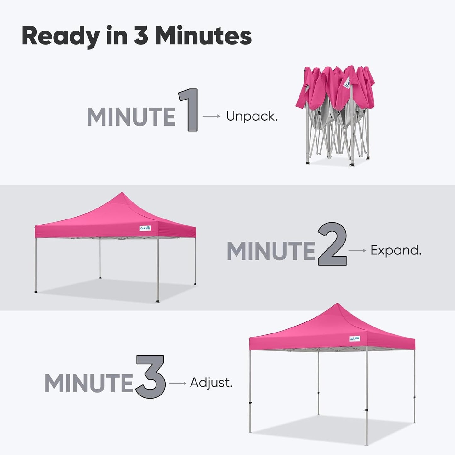 Quictent 10x10 Heavy Duty Pop Up Canopy Tent- Easy up Outdoor Commercial Canopies, Waterproof, 11ft Interior Height, Easy Setup, Includes Sand Weight Bags and Wheeled Carry Bag