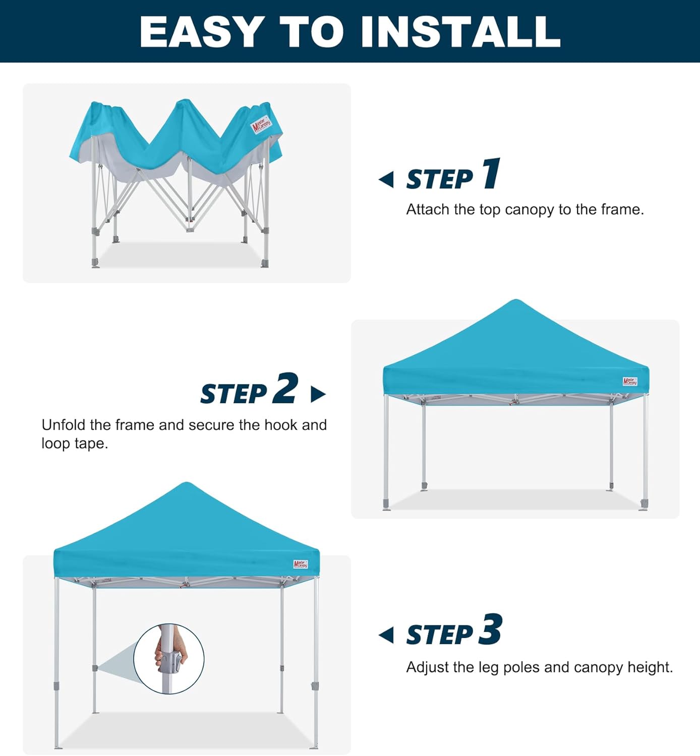 MASTERCANOPY Pop Up Canopy Tent Commercial Grade 10x10 Instant Shelter (Sky Blue)
