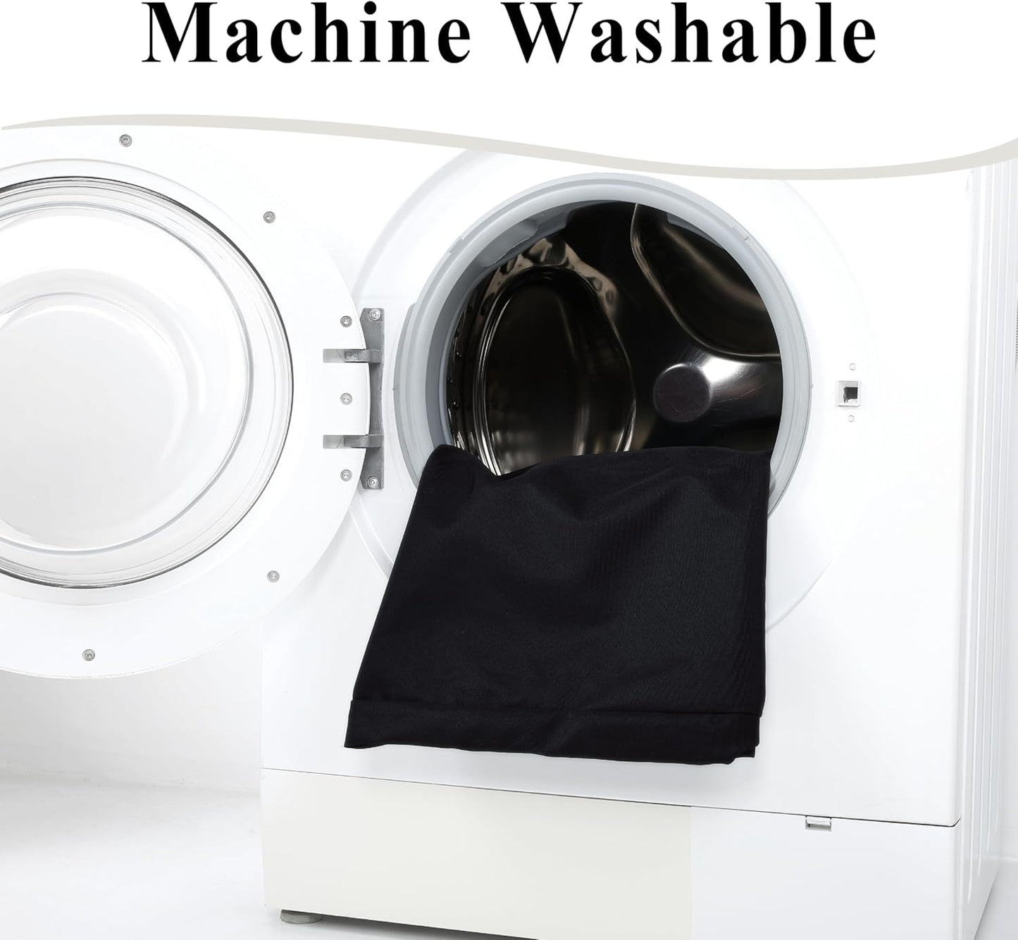 Outdoor Chair Cushions Set of 2, Waterproof Foam Patio Seat Cushions with Ties for Garden Sofa & Dining Furniture, 3-Year Color Fastness, 18x18x3 Inch, Black