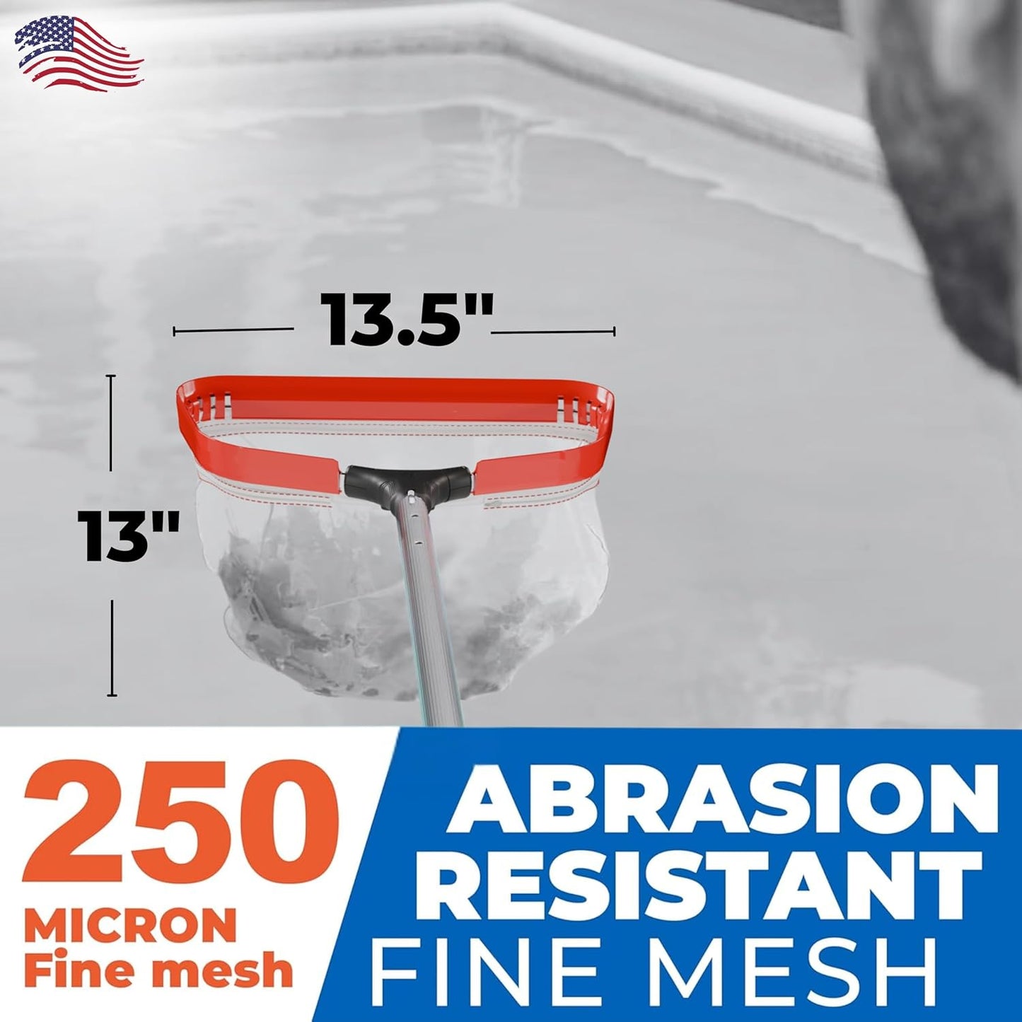 ProTuff 13" Spa Silt Net for PROS – “490 Promise” Unlimited, Unconditional Replacement - Heavy Duty Ultra Fine Mesh Silt & Sand Skimmer Cleans 3X Faster Than Vacuum - 13 inch Leaf Rake Bag for Pollen