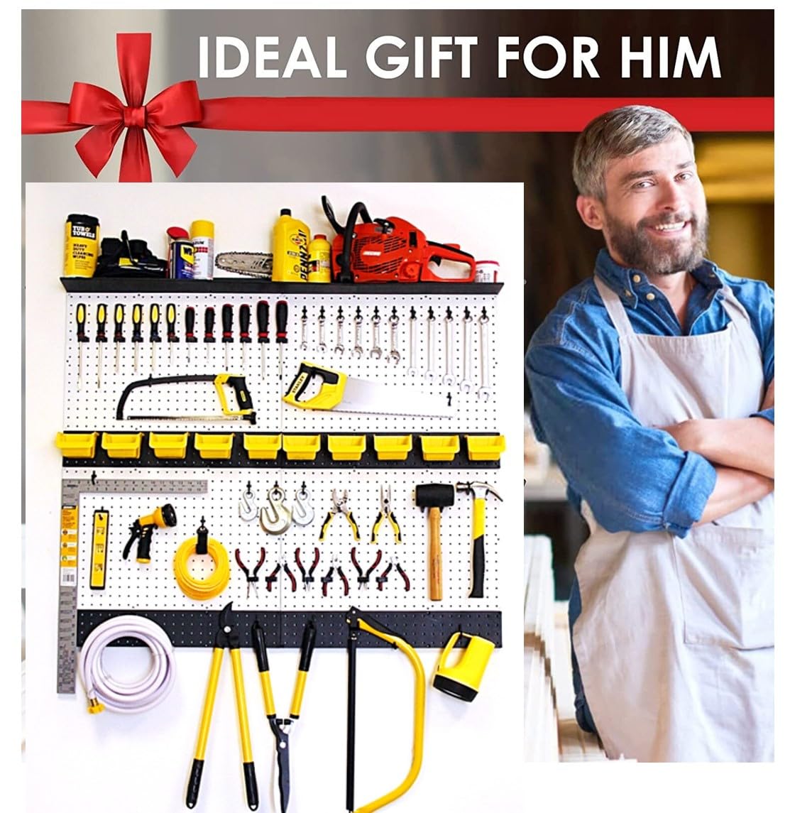 WallPeg Pegboard Kit - 4 Each 24"x16" White Pegbaord Panels - Made in The USA