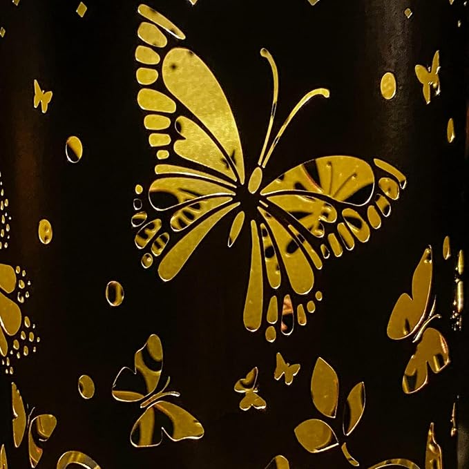 Mothers Day Gifts, 4 Packs Solar Lanterns Outdoor Hanging Lantern Lights, 4 Butterflies Hollowed-Out Metal Decor Lantern, Waterproof LED Decorative Garden Light Gifts