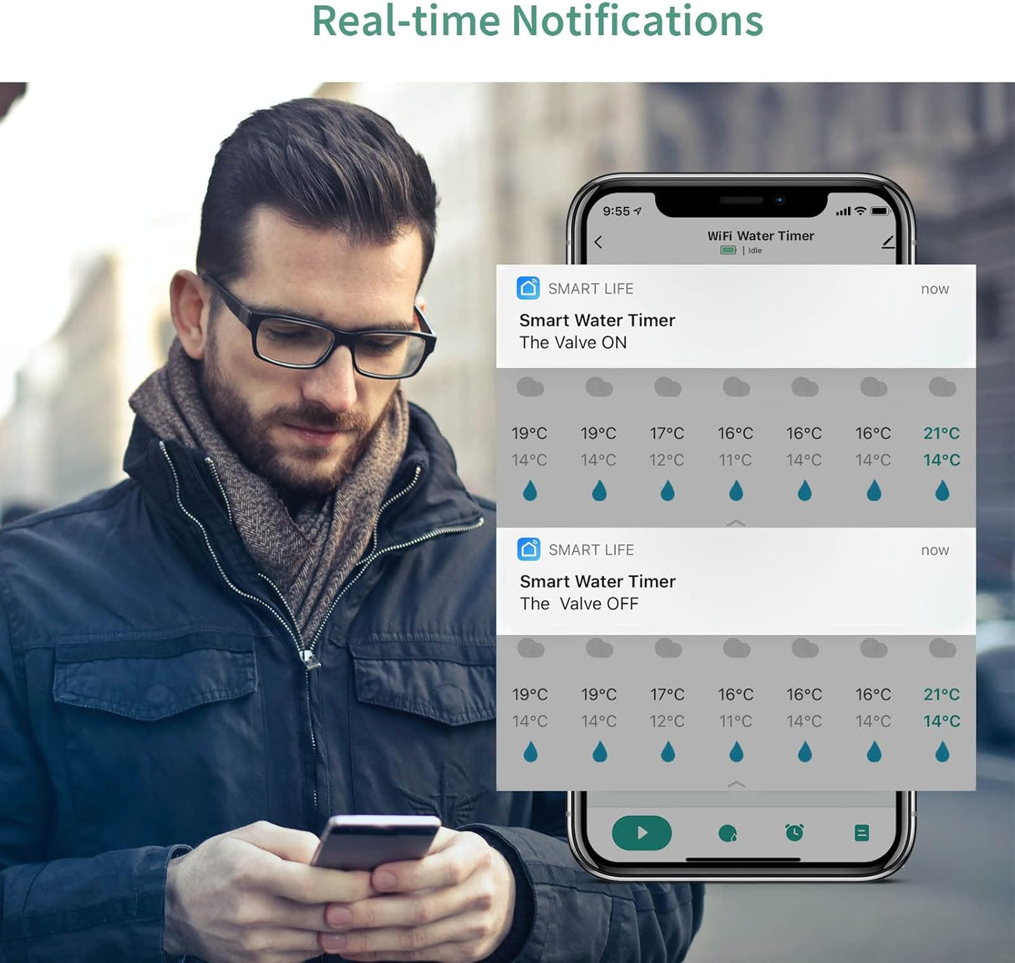 Diivoo WiFi Water Timer for Garden Hose, Smart Sprinkler Hose Timer with Hub, Up to 20 Separate Watering Schedules, Compatible with Alexa and Google Home