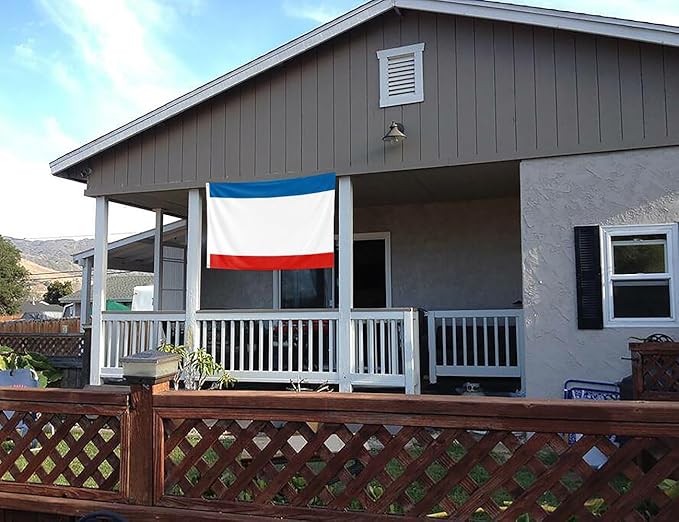 Ukraine Crimea Flag 2x3FT Ukrainian Crimean Polyester Banner With 2 Grommets Fade Resistant Vivid Color For Patriotic Festival Events Party Decoration (Crimea UKR, 2x3FT)