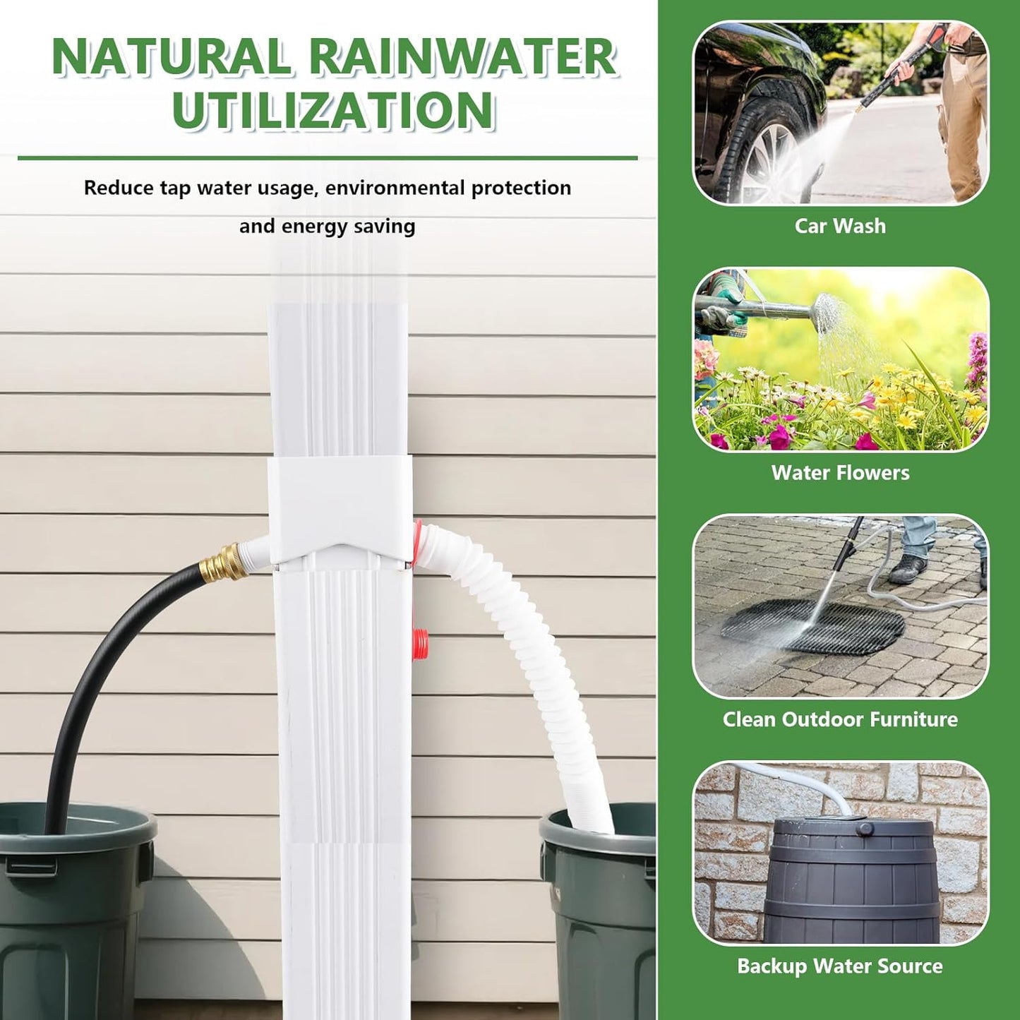 Rain Barrel Diverter Fits for 2"x3"Downspout,Rainwater Collection System,Rain Barrel Diverter Kit to Direct Water into Rain Barrel