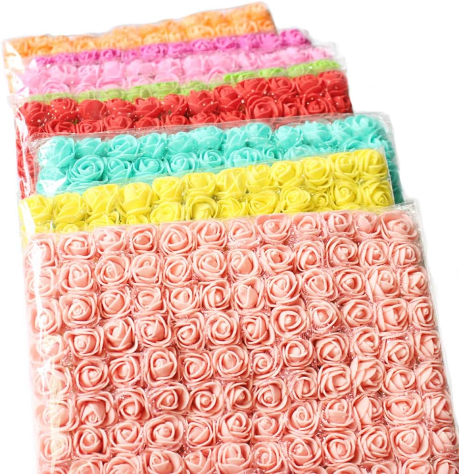 Mini Fake Rose Flower Heads 144pcs Real Looking Burgundy Fake Roses Head w/Stem for DIY Wedding Bouquets Centerpieces Arrangements Party Baby Shower Home Decorations(Burgundy)