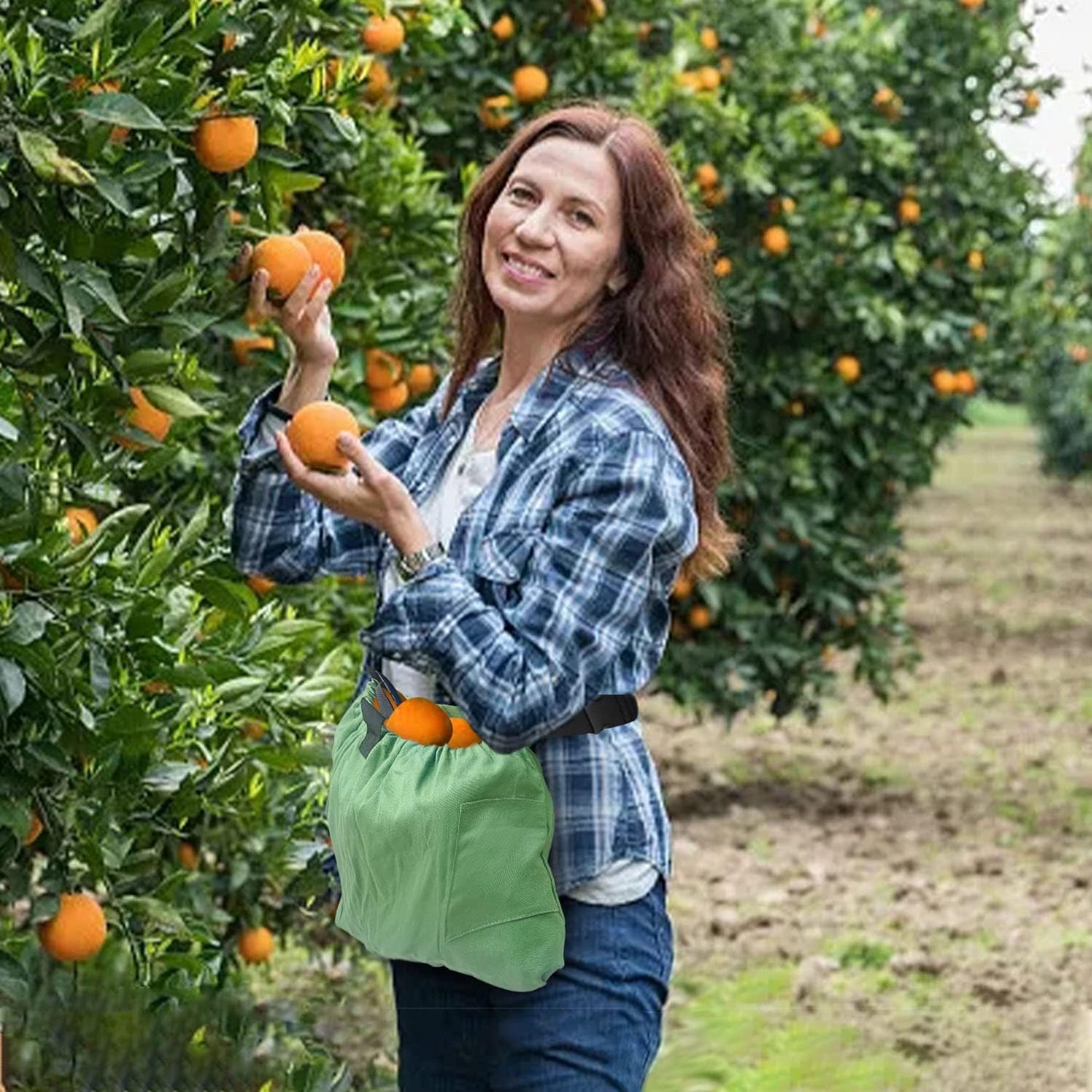 Boczif Gardening Apron with Pockets, Garden Harvest Apron, Perfect for Weeding, Vegetables, Fruits, Berry Picking, Gathering Eggs Herb, Garden Tool Organizer Waist Belt for Gardeners Women Men