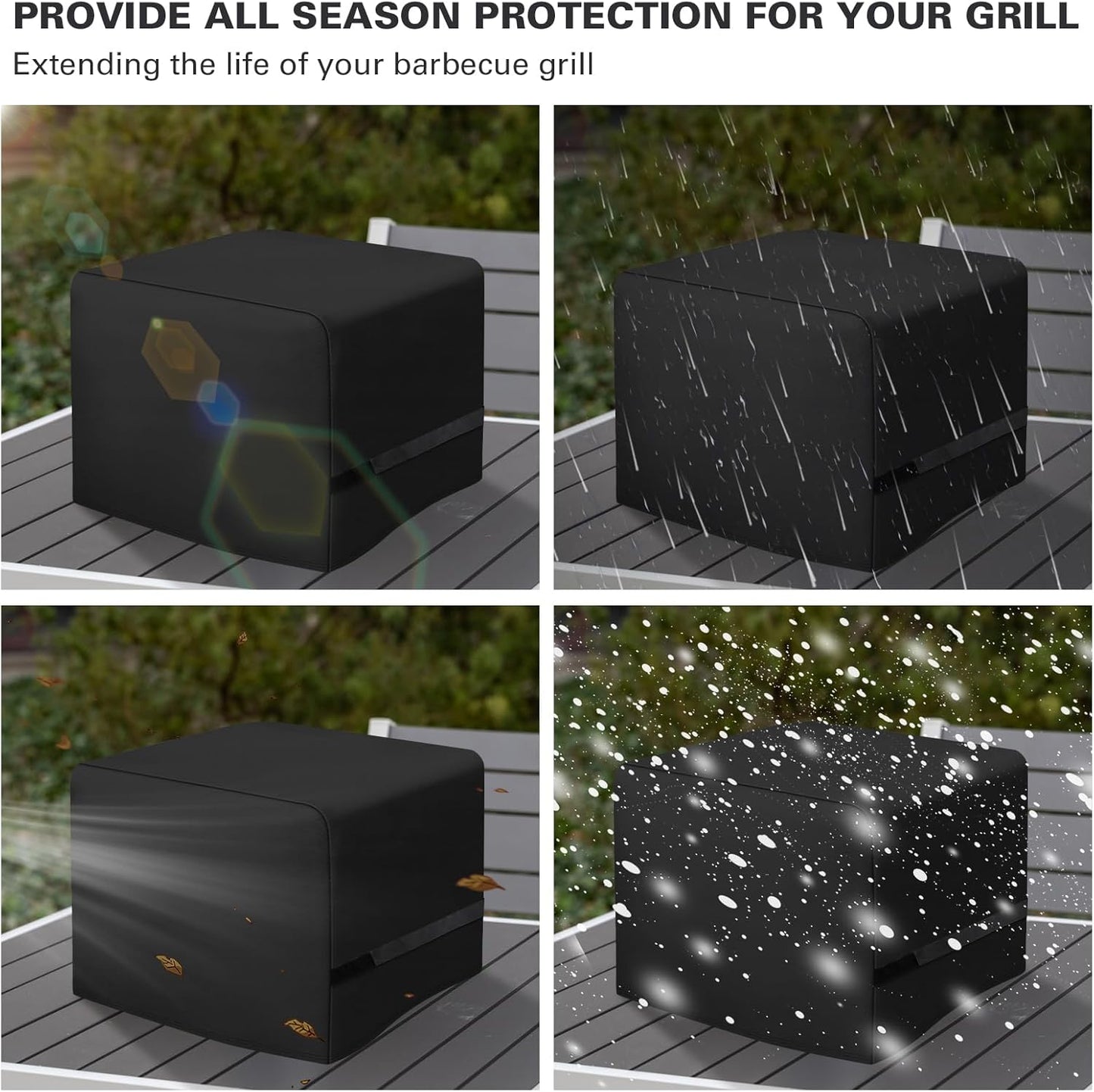 Side Fire Box Grill Cover Fits for Char-Griller 22424 72424 E82424 Portable Tabletop Grill, 600D Heavy Duty BBQ Cover Waterproof Portable Grill Cover, 18 x 18 x 20 Inch, Model 2455