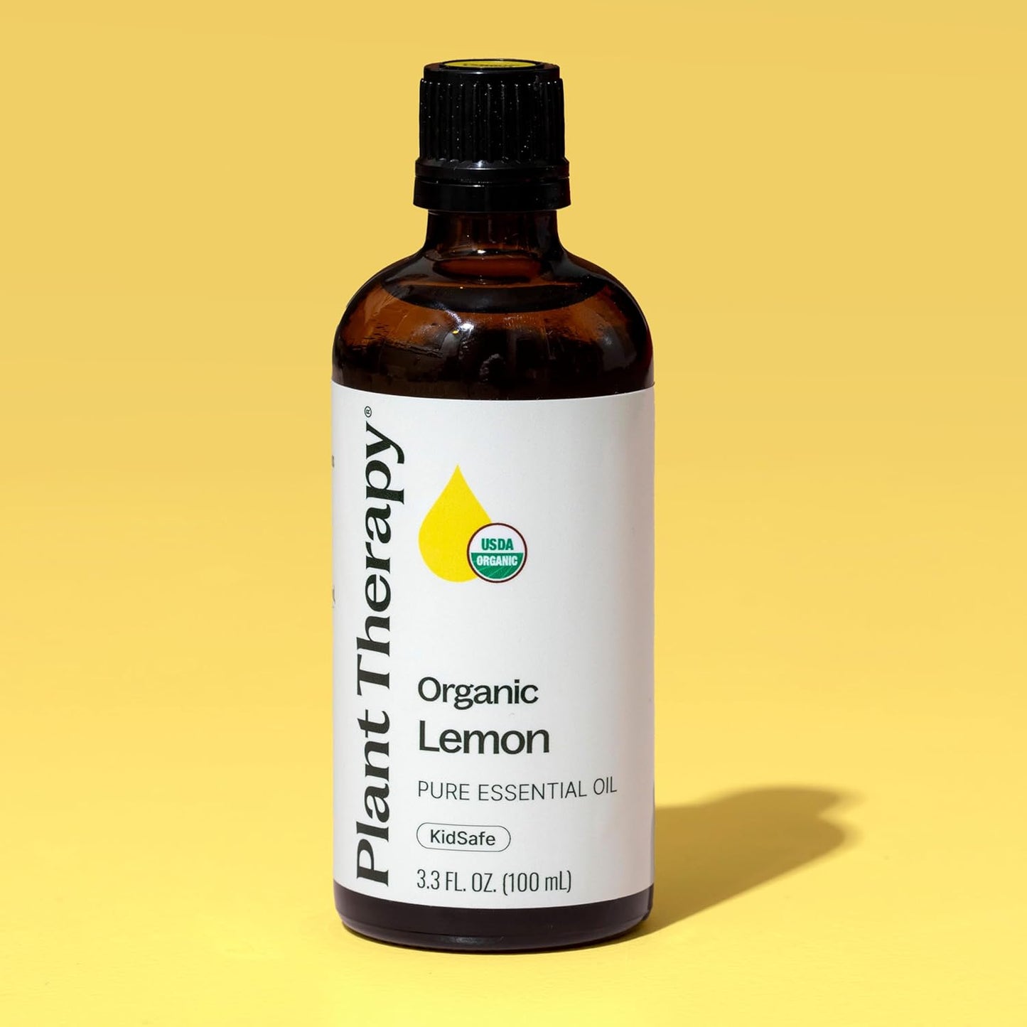 Plant Therapy Organic Lemon Essential Oil 100% Pure, USDA Certified Organic, Undiluted, Natural Aromatherapy, Therapeutic Grade 100 mL (3.3 oz)