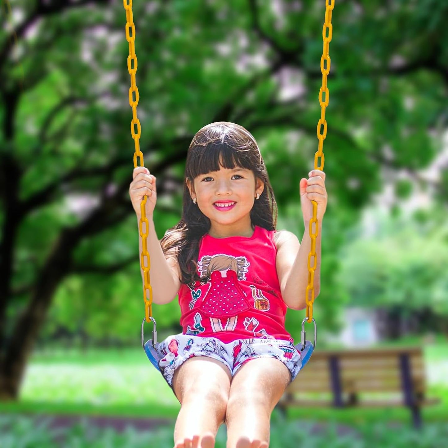 Sunnyglade 3PCS Swings Seats Heavy Duty with 66" Chain, Playground Swing Set Accessories Replacement with Snap Hooks, Support 250lb (3, Blue)