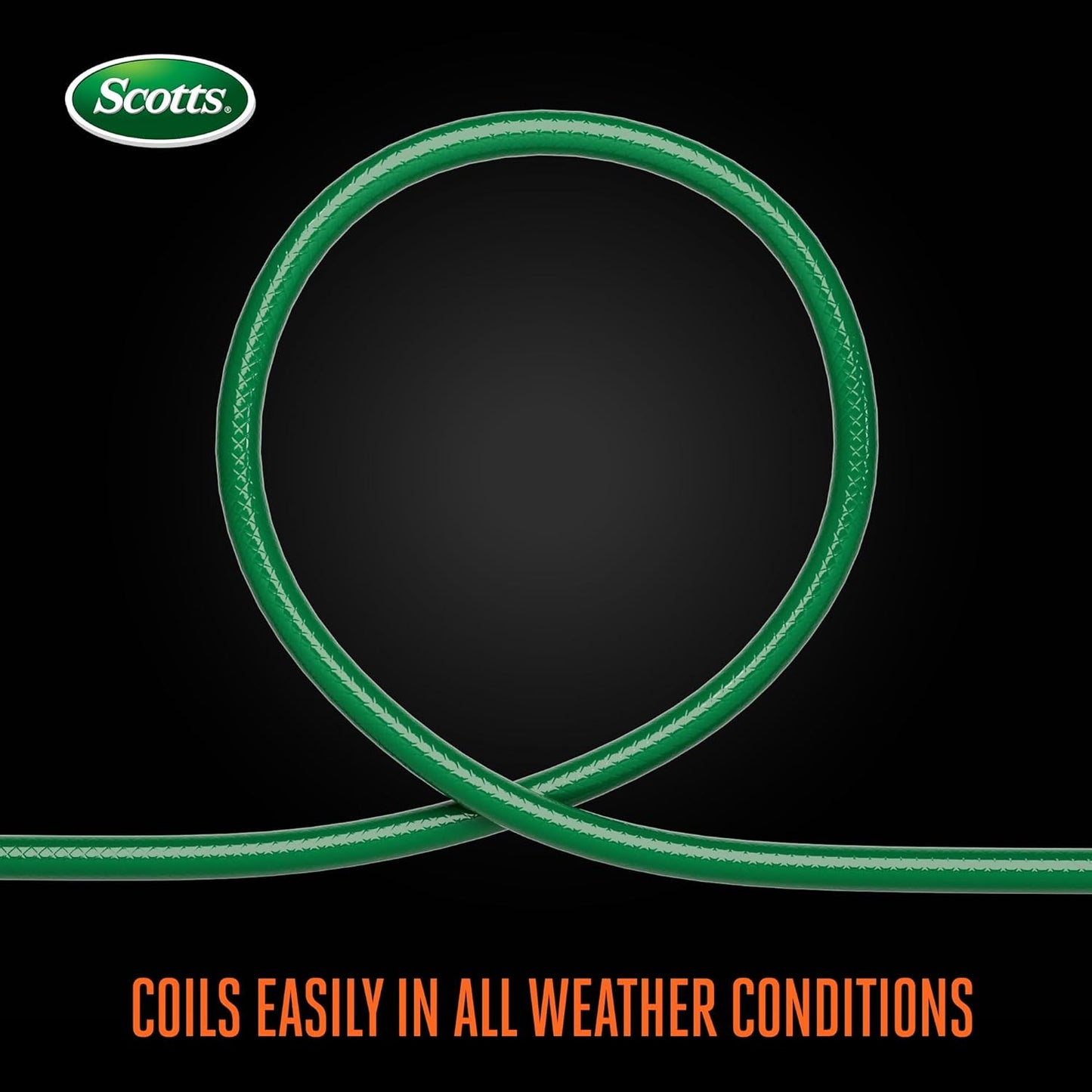 Scotts 50 ft. Heavy Duty Garden Hose – 5/8 in. Diameter, 4-Ply, 400 PSI High-Pressure, Easy-to-Coil Water Hose with Crush-Resistant Couplings and Twist-Resistant Collar for Lawn and Garden