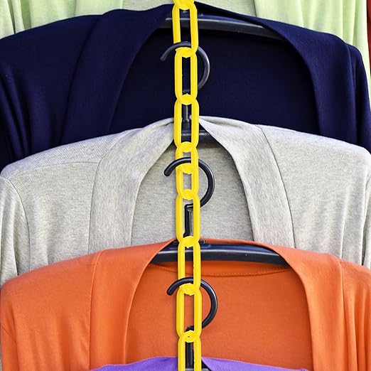 Vicenpal 50ft Plastic Barrier Chain Yellow Plastic Chain Links Weatherproof Safety Link Crowd Control Barriers Garden Fence Decoration (1 Pieces)