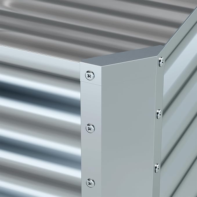 EKX 6x2x2FT Galvanized Raised Garden Bed, Raised Garden Bed Kit-Metal Planter Box Outdoor,Planting for Vegetables, Fruits,Herbs, Flowers-Slive