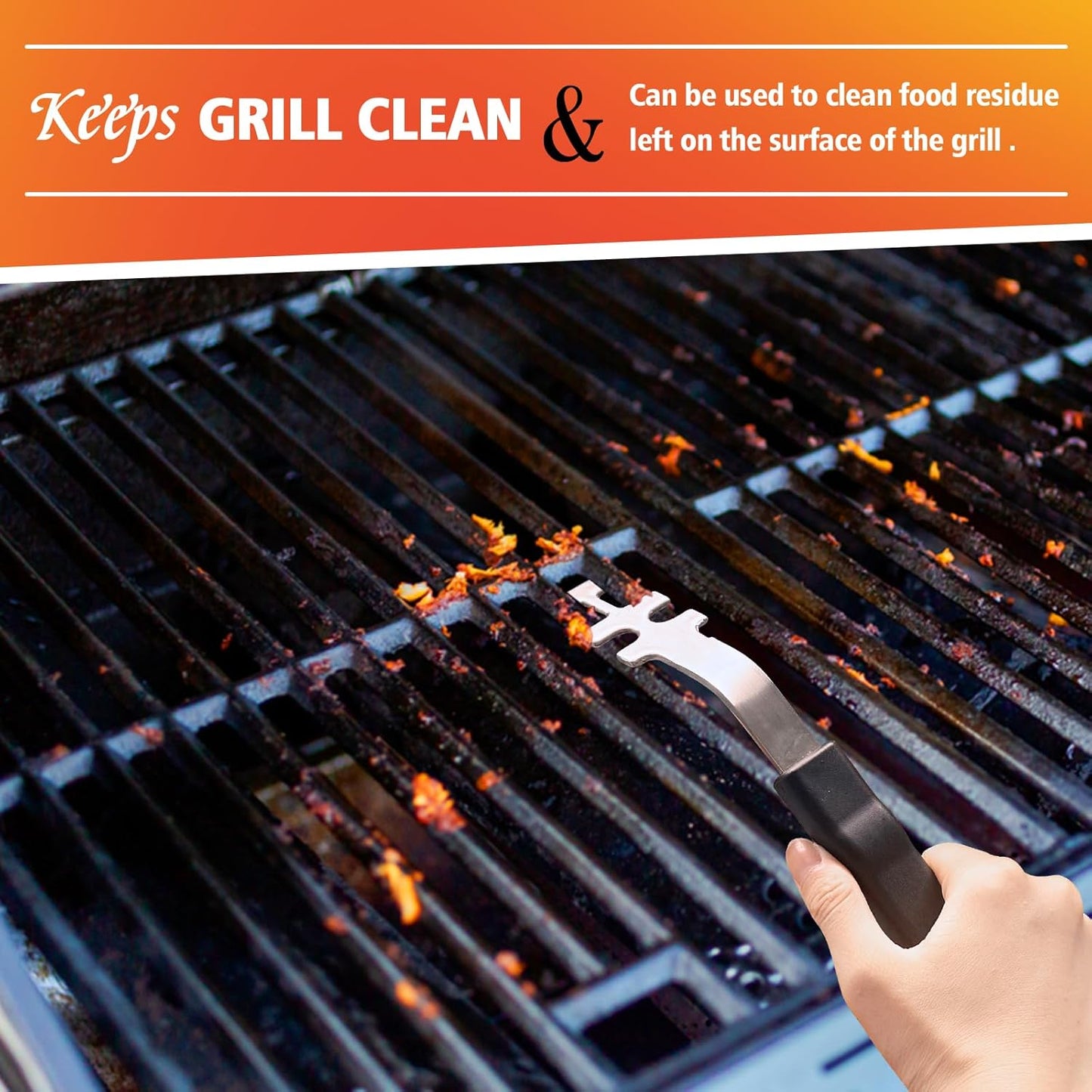 Grill Grate Lifter Stainless Steel Cooking Grate Lifters for Green Egg Parts, Grate Lifter Tool for Charcoal & Gas & Smoke Grills, Green Egg Tools, Kamado Grill, Weber Grill Accessories