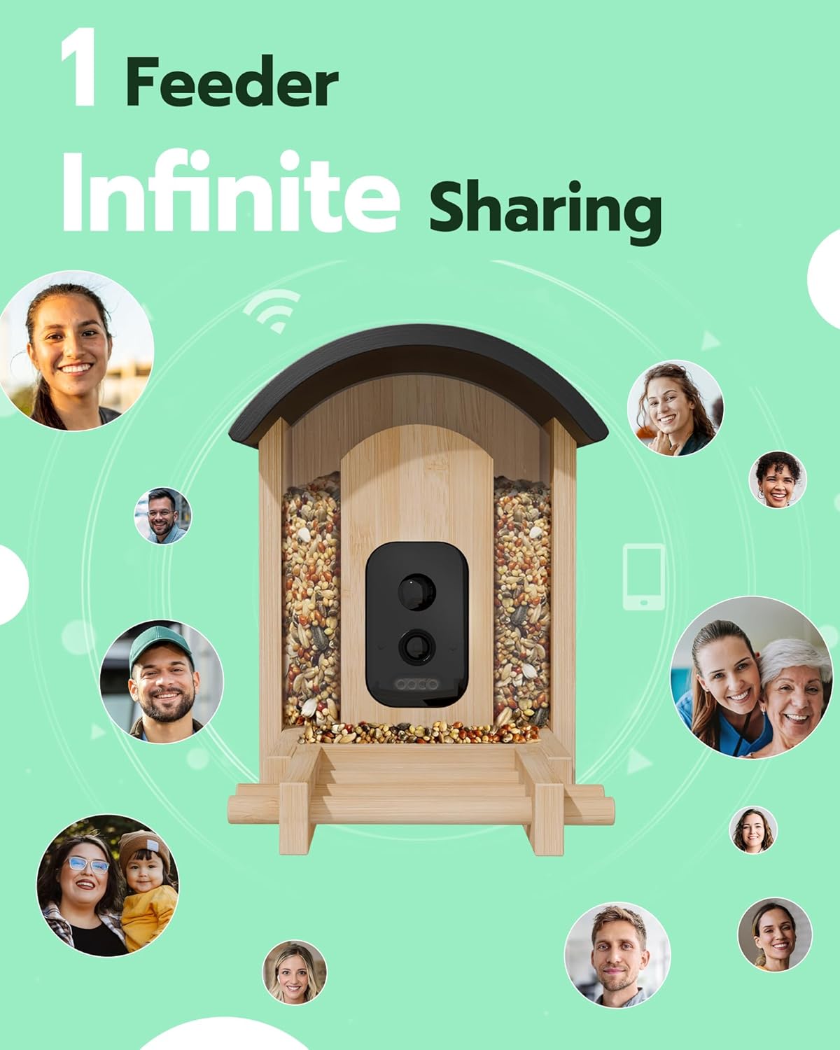 Bird Feeder with Camera, Smart Wild Bird Feeder for Outdoors with AI Identify, Solar Bird Feeder Watching Camera Auto Capture Birds & Real-time Notifications, Gifts for Birdlover (Arch)