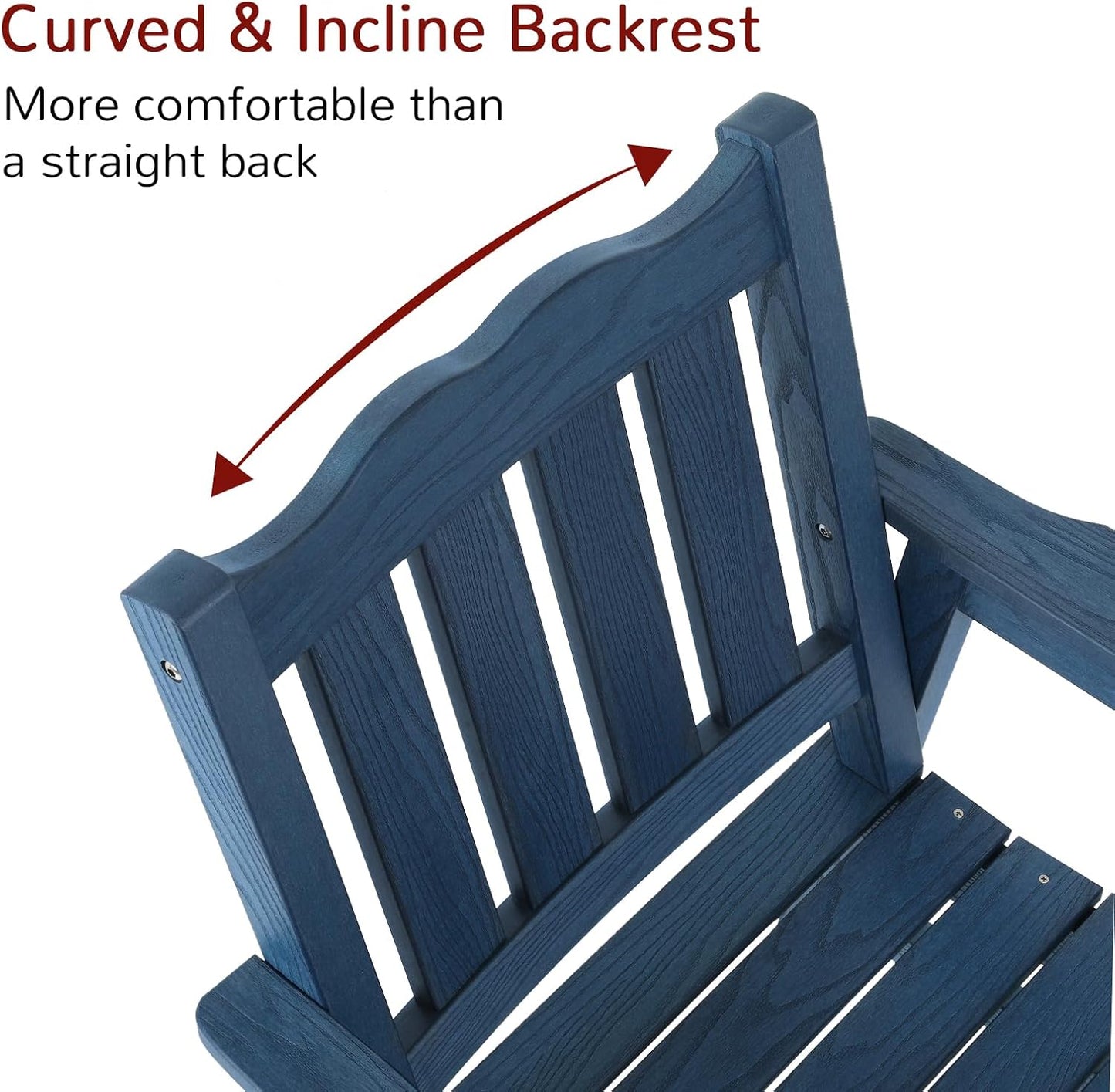 Stoog All-Weather Patio Chairs Set of 2, Heavy Duty Outdoor Chairs with 400 lbs Weight Capacity, Garden Chair for Backyard, Deck, Lawn & Porch, Blue