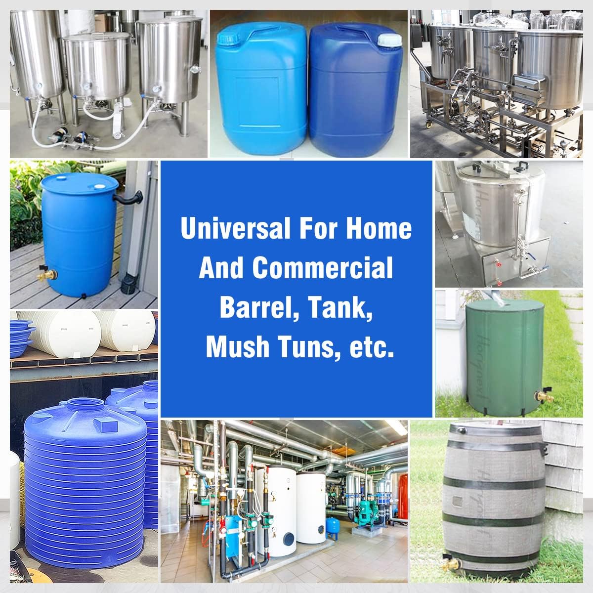 GHT 3/4 spigot for rain barrel parts kit, brass water barrel spigot for 5/25/50/55 gallon bucket, bulkhead valve for rainwater drum garden hose connector and drain valve diy kits