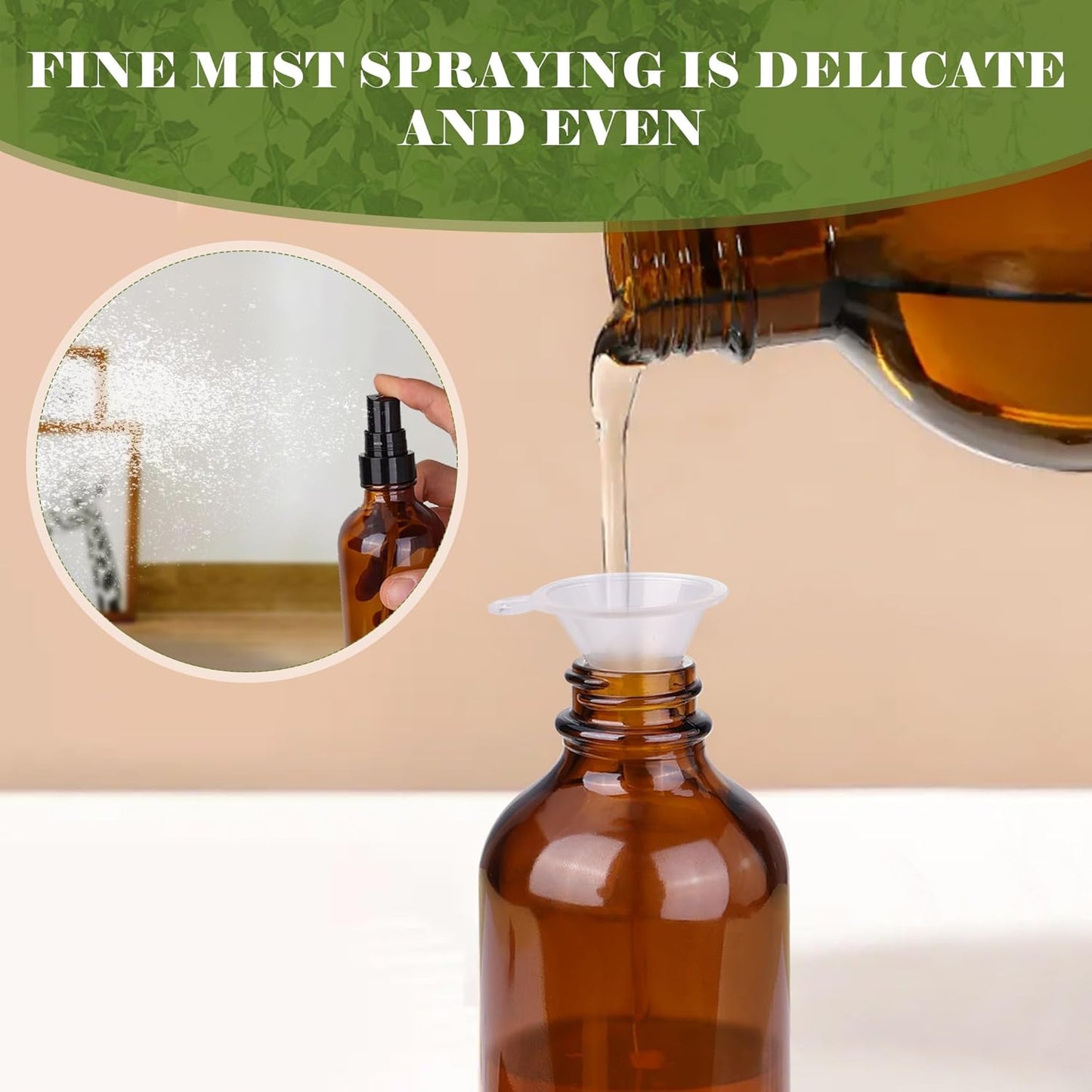 4oz Amber Glass Spray Bottles Mist Sprayer Set of 24,Empty Small Spray Bottle Fine Mist Spray Refillable Containers,Mini Travel Bottle Spray Bottle Make Perfect Oil,Perfume,Body Sprays