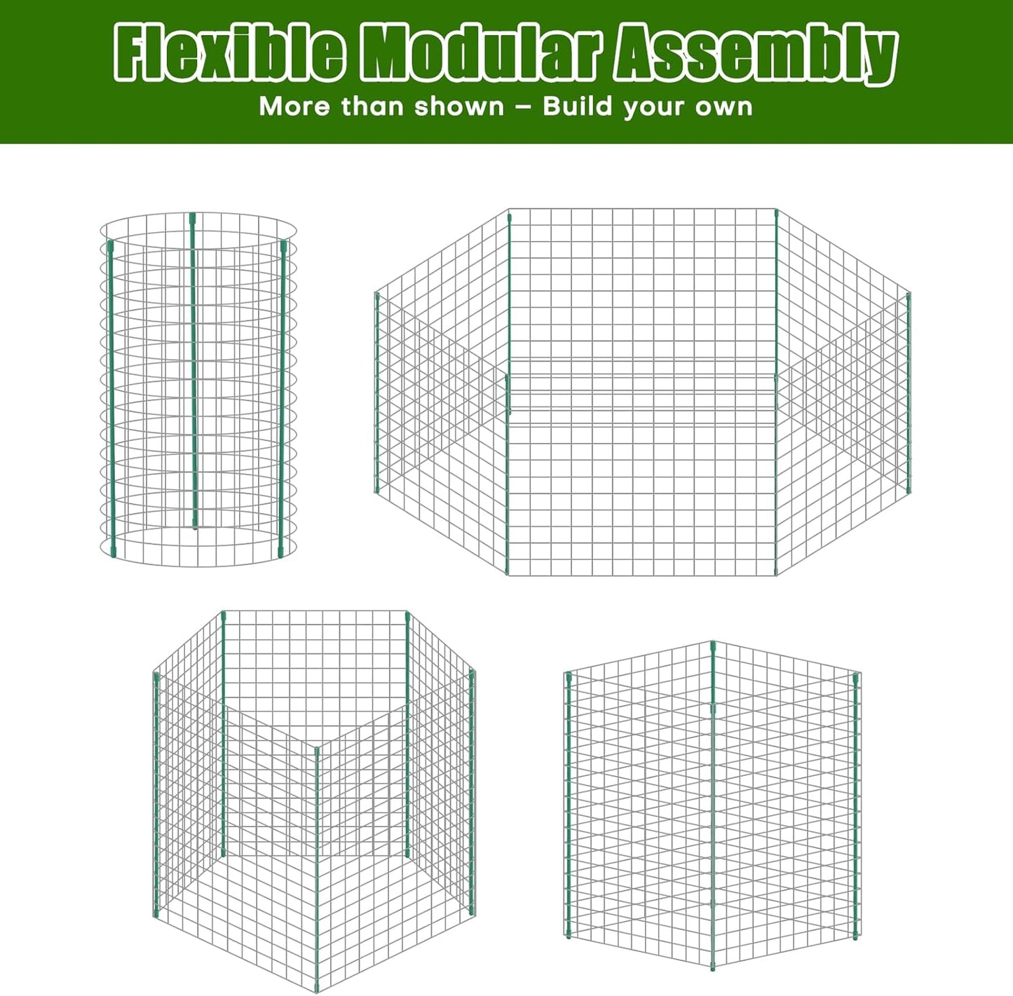 10-Set 12” x 16” Plant Protectors from Animals, Hot-Dip Galvanized Metal Mesh Plant Cages, Dual-Secure with U-Stakes & Supports, Animal Barrier to Keep Rabbits & Chickens Out of The Garden