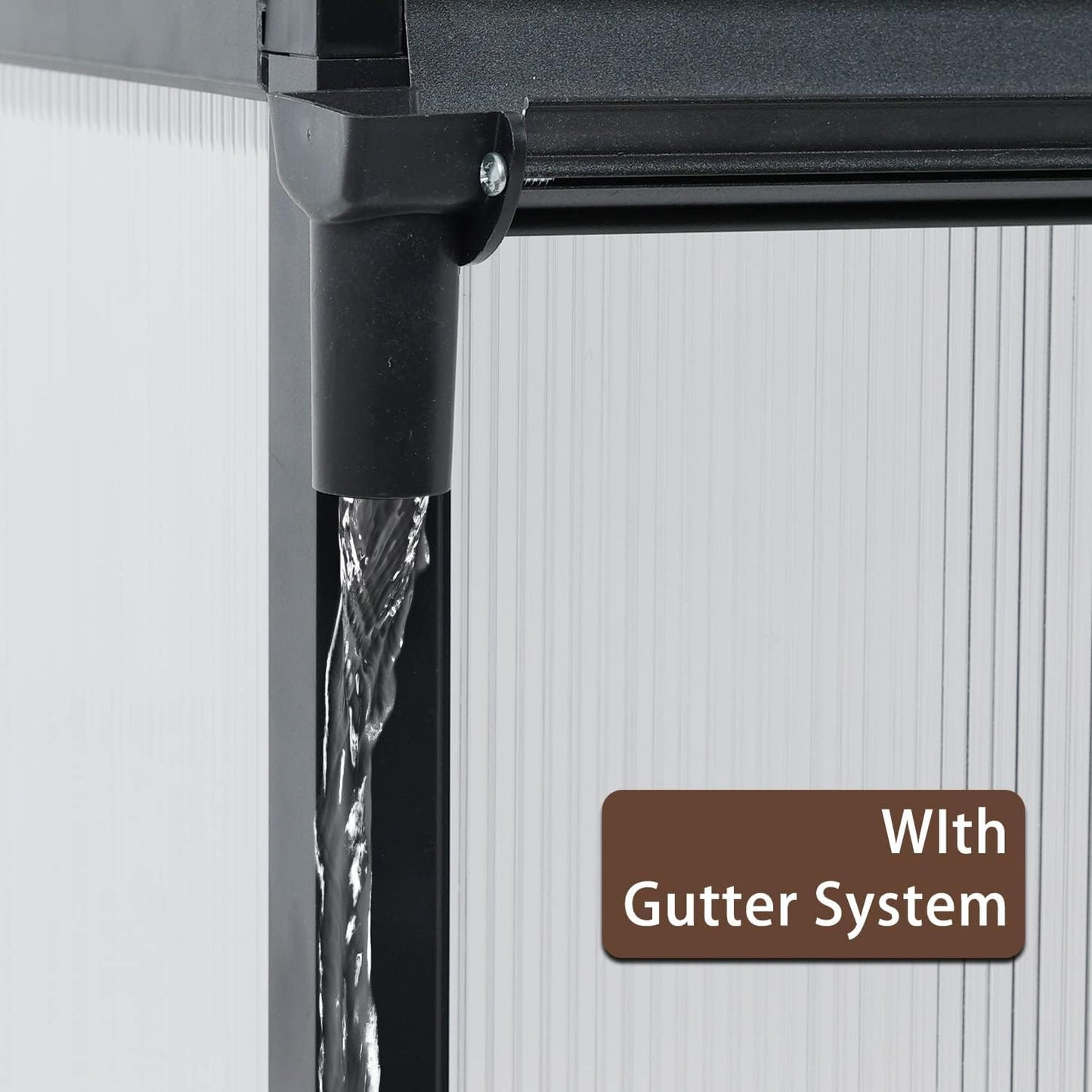 BPS 6' x 10' Walk-in Polycarbonate Greenhouse with Heavy-Duty Aluminum Frame, 2 Vent Windows & Lockable Door for Outdoor, Patio, Backyard, and Garden Use