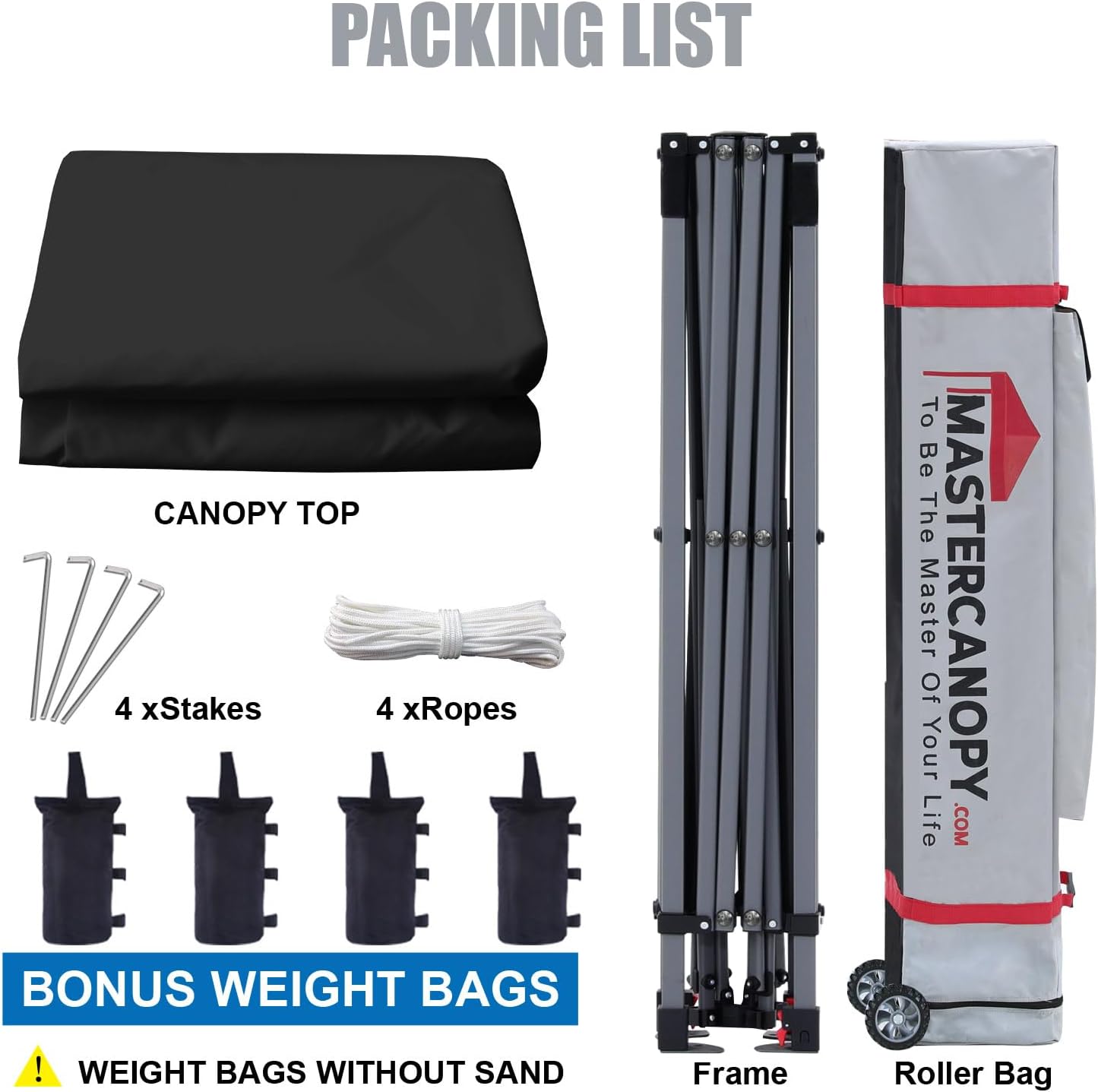 MASTERCANOPY Heavy Duty Pop-up Canopy Tent with Sidewalls (8x8,Black)