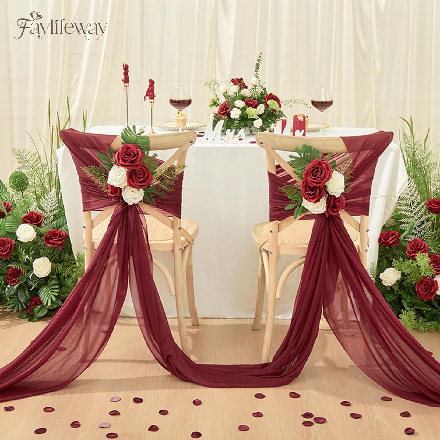 20PCS Artificial Dark Red Roses, 3.9'' Silk Flower Head Fake Red Rose with Long Stems, Realistic Faux Roses Bouquet for Mother's Day DIY Wedding Home Party Office Decoration