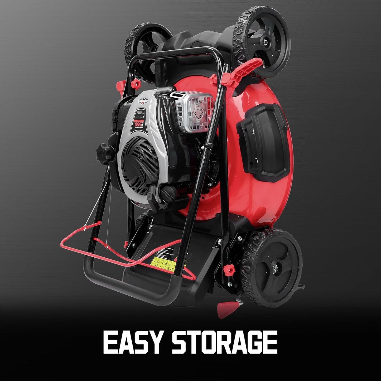 PowerSmart Gas Lawn Mower 21-inch with 140cc Briggs and Stratton E550 Engine, 3-in-1 Push Mower with Mulch, Bagger, Side-Discharge