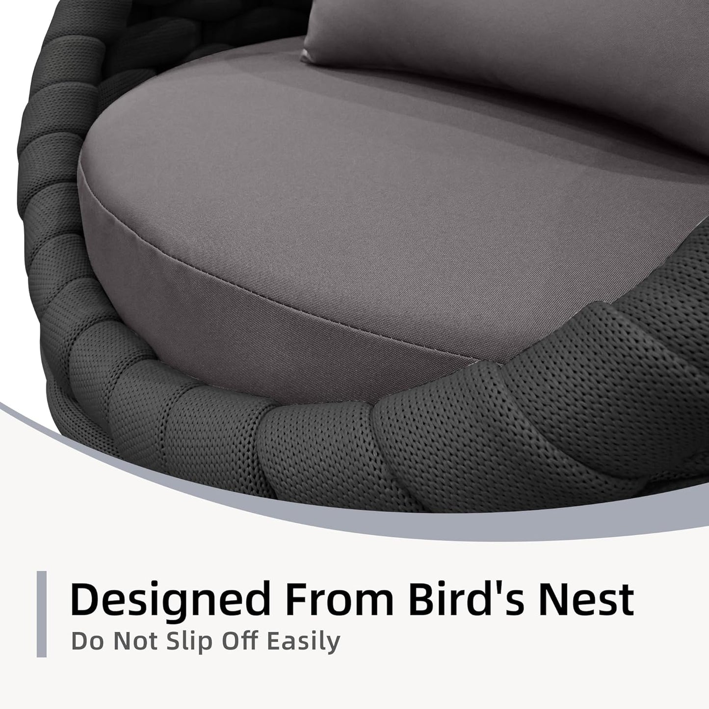 TWT Outdoor Couch All-Weather Textilene Rope Outdoor Chairs Set of 2 with Cushions & Pillows, Patio Couch Outdoor Patio Furniture Set for Patio, Balcony, Backyard, Deck, Poolside, Dark Grey