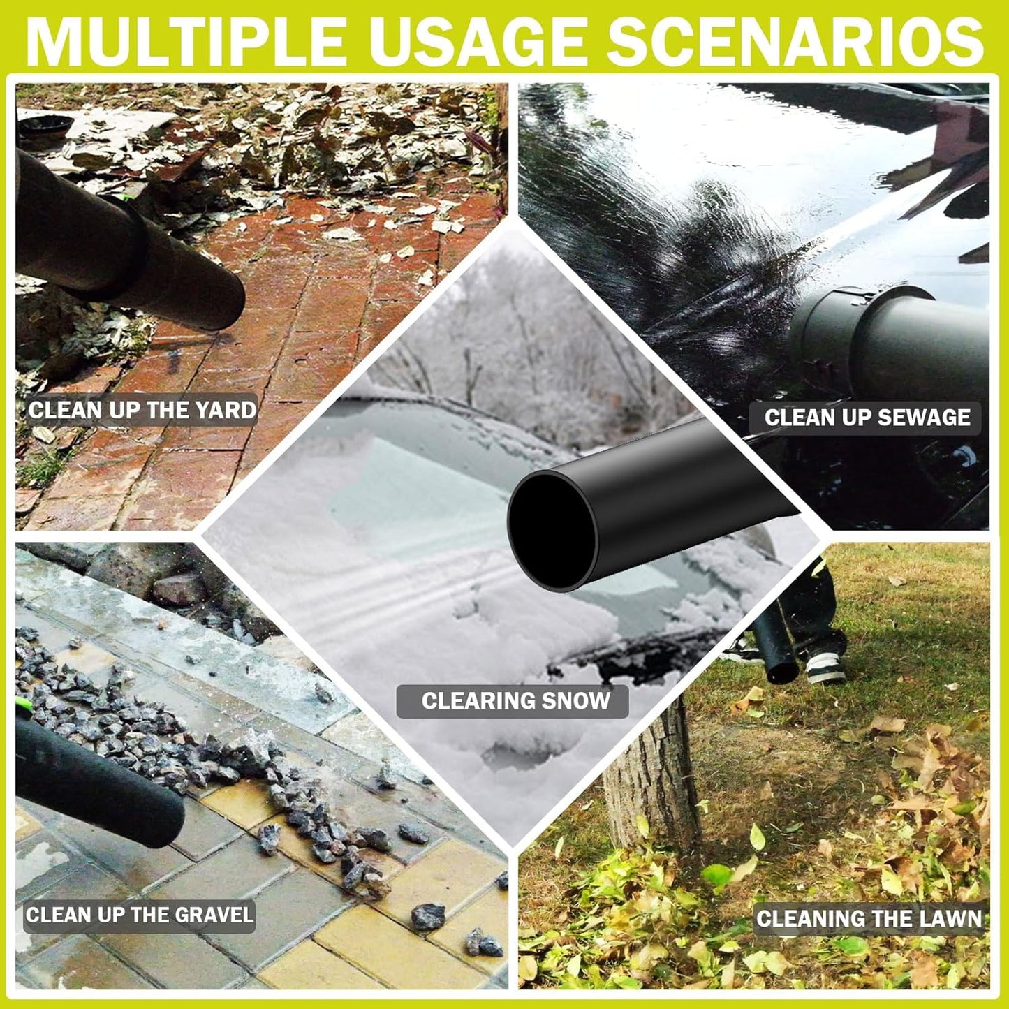 Leaf Blower Cordless,2 x 21V 6.0Ah Battery and Charger, with 680CFM 190MPH Electric Cordless Leaf Blower, 3-Variable Speed & Turbo Mode, Blowers for Lawn Care (5002 D) (Green)