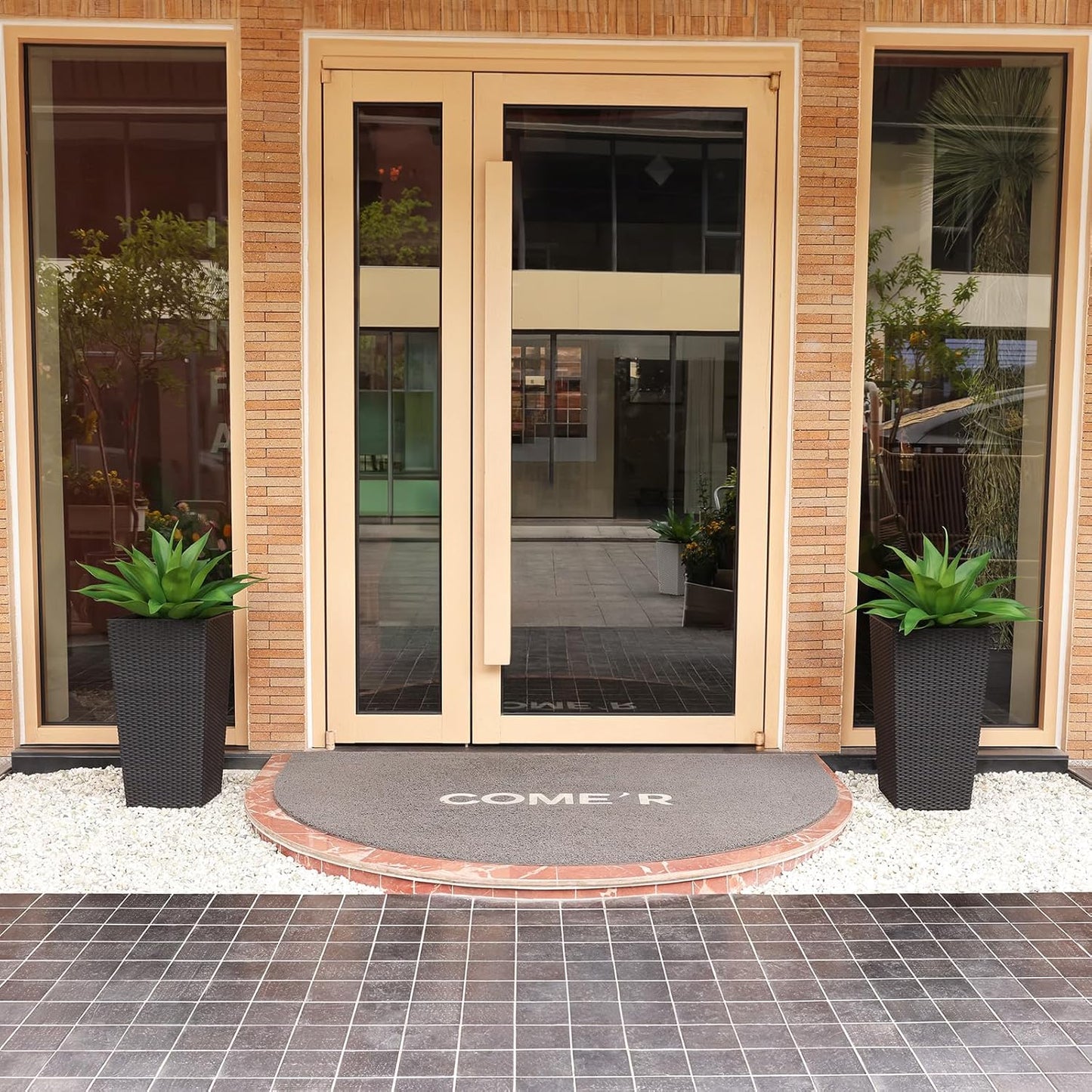 Artificial Plants Outdoor,UV-Resistant Fake Agave Succulent Plant 23 Inch Medium Size Faux Succulents Stems for Indoor Realistic & Natural Home Decor Plants for Office Housewarming