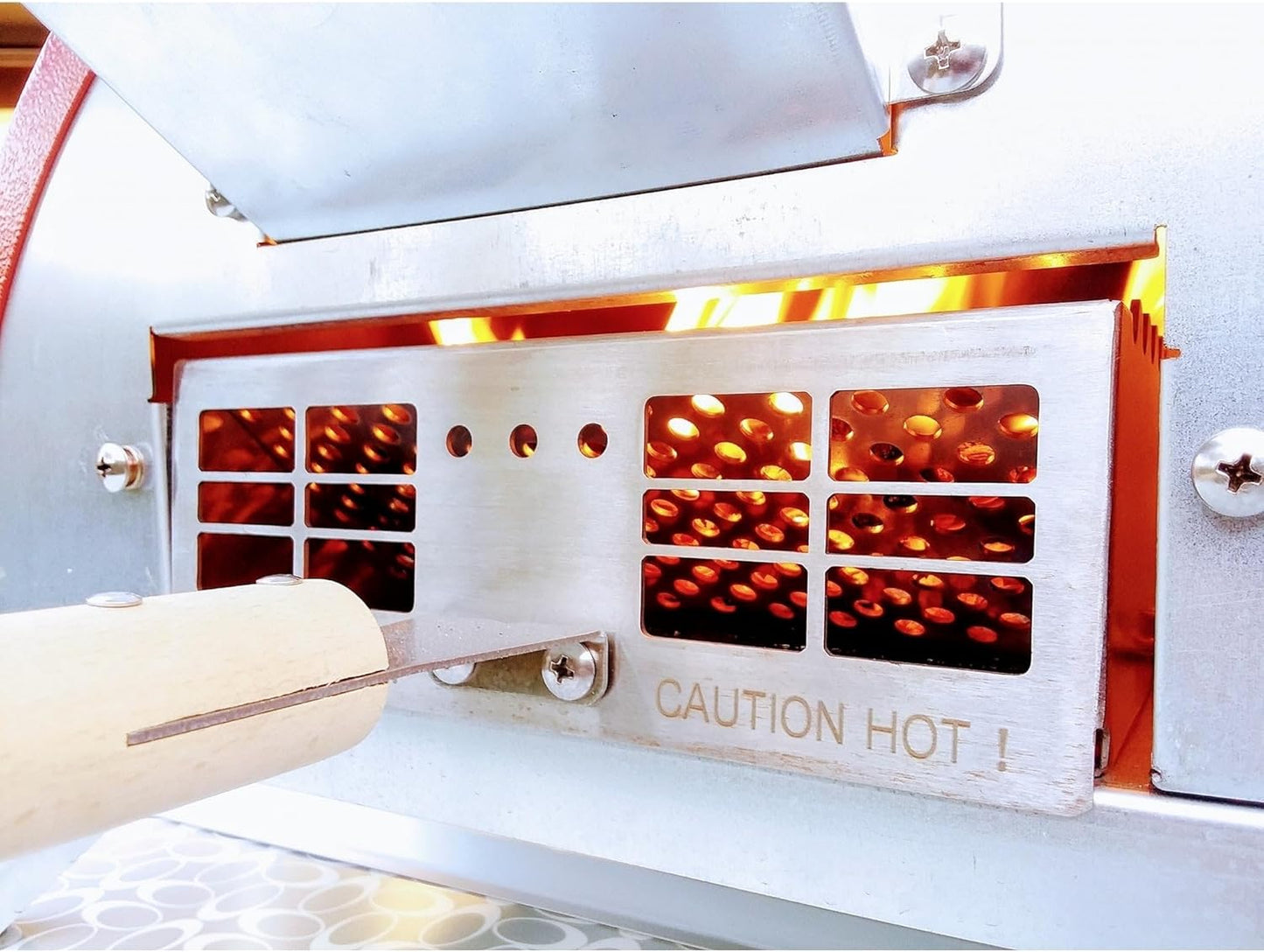 Le Peppe Portable Wood-Fired 12in Pizza Oven - Up to 900 Degrees in Minutes - Wood Chunks, Chips, Pellets and Charcoal - Double-Walled Steel with Fire Blanket Insulation - Red