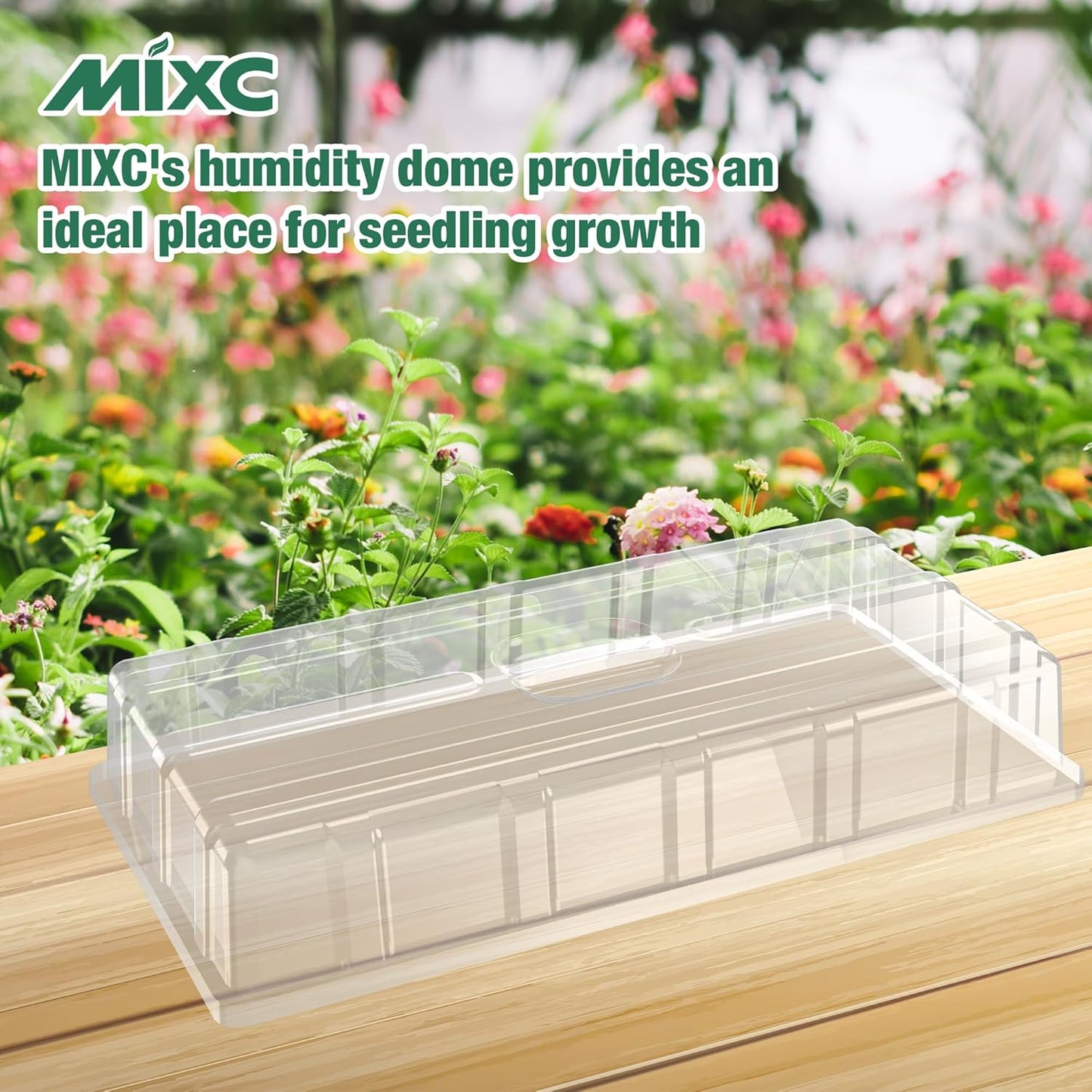 MIXC 10 Pack Humidity Dome 3.6" Extra Strength, Clear Seed Starter Dome 1020 Tray Covers Humidifying and Insulating for Greenhouse Germination and Garden Growing