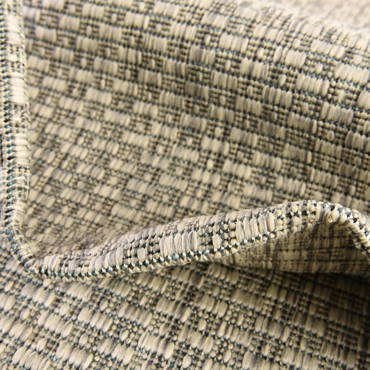 Unique Loom Collection Casual Transitional Solid Heathered Indoor/Outdoor Flatweave Area Rug (3' 3" x 5' 3" Oval, Light Gray/Ivory)