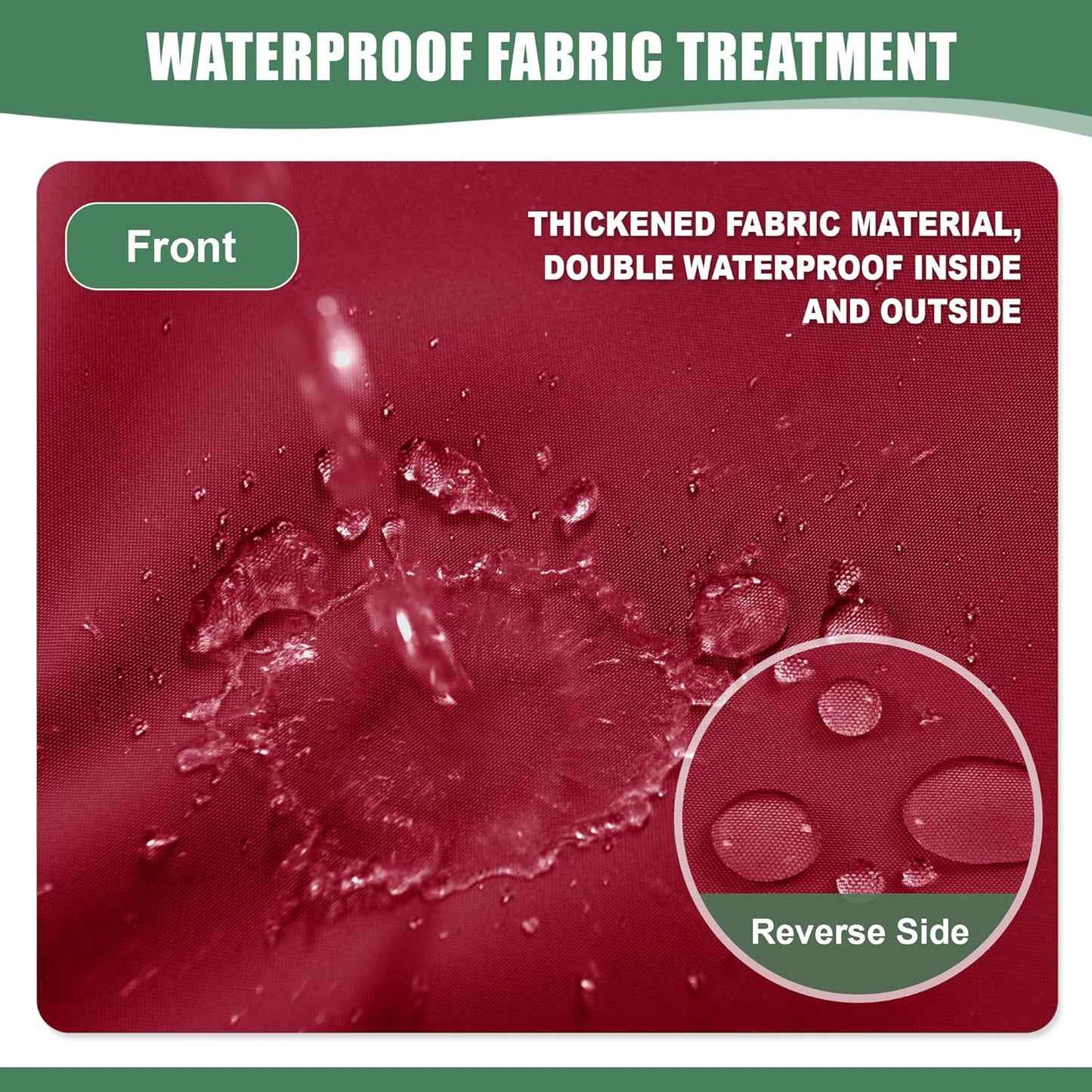 Chaise Lounge Cushions Outdoor - Waterproof and Fade Resistant Sun Lounger Replacement Cushions - Patio Lounger Pads with Removable Cover for Pool, Deck, Lawn, 72 x 21 x 3 Inch, Red