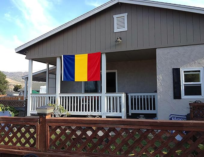 Romania Flag 3x5FT Romanian National Polyester Banner With 2 Grommets Fade Resistant Vivid Color For Patriotic Festival Events Party Decoration (Romania, 3x5FT)
