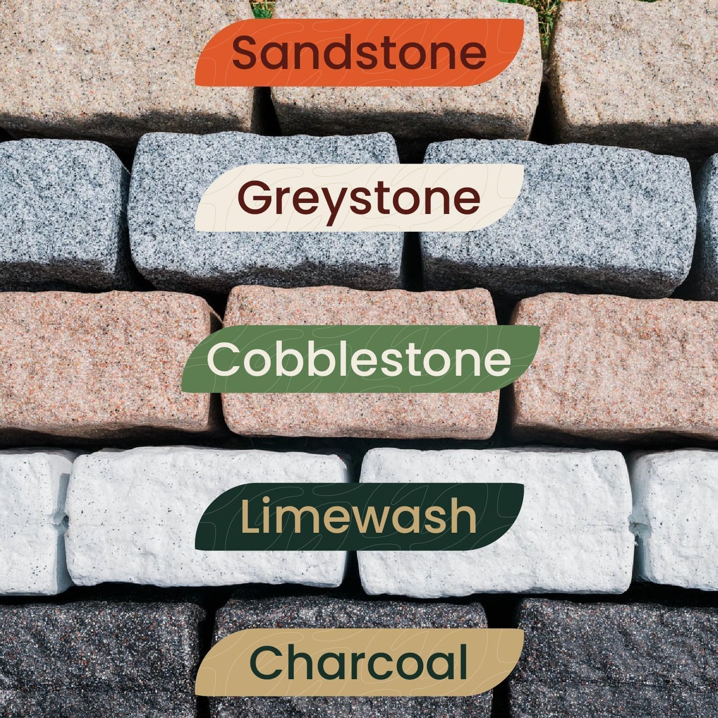 Beuta Landscape Edging | Garden Edging Border | Faux Stone Blocks for Lawn Edging, Flower Beds & Yard Edging – 10 Pack | Each Section Has 6 Blocks 48" L x 4" W x 6.5" H | 20 Spikes | Charcoal