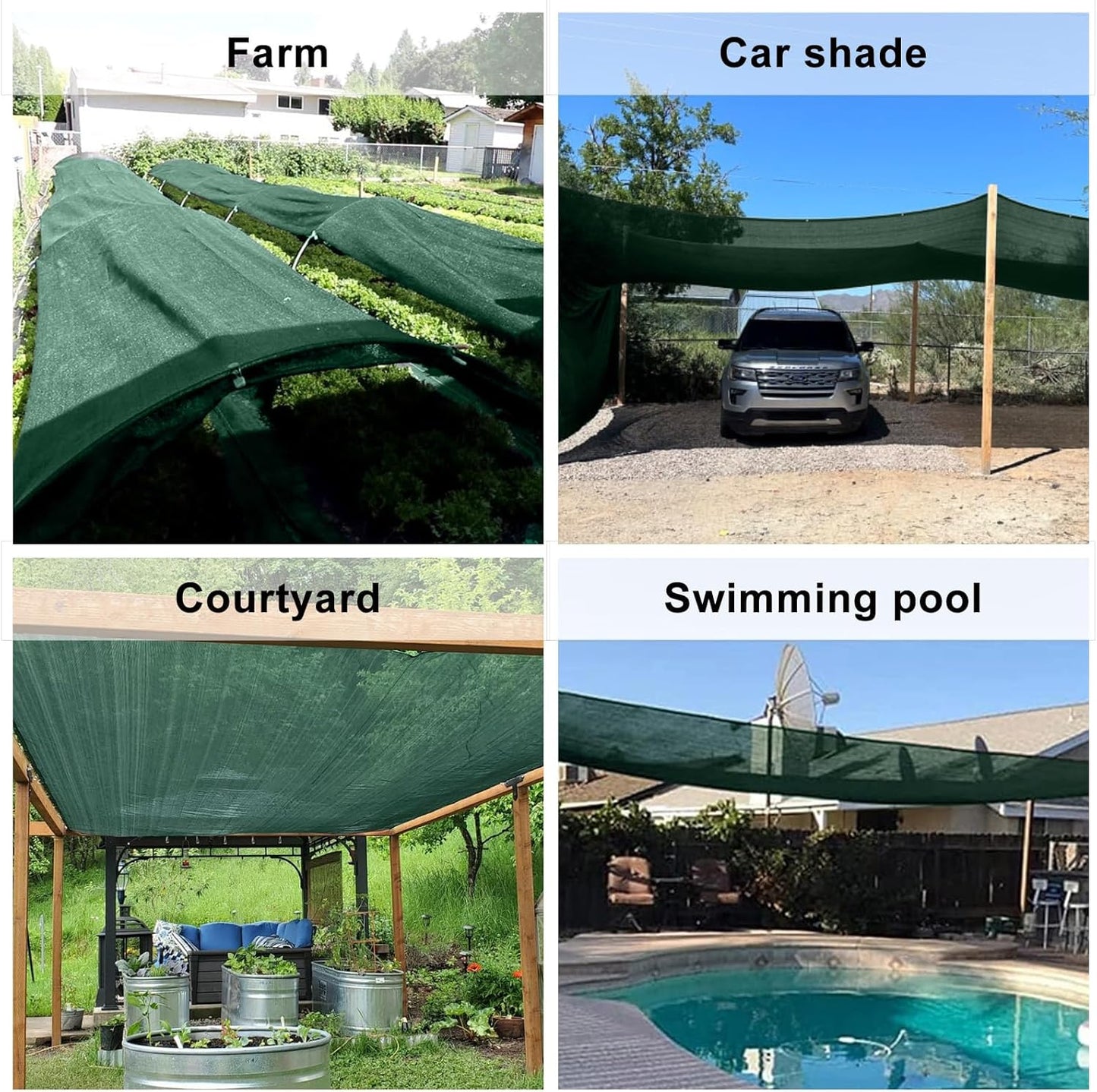 LOVE STORY 8x10FT 70% Green Shade Cloth Sun Shade Net with Grommets Sunblock Net Mesh Tarp for Garden,Plants Cover,Greenhouse and Patio