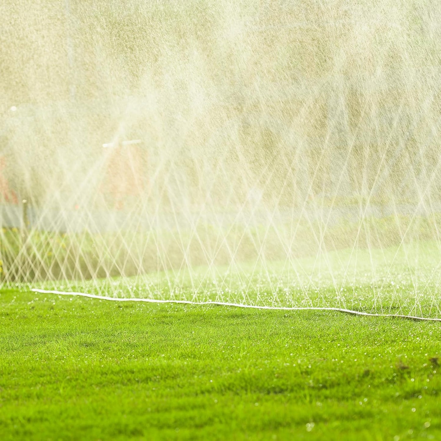 LINEX Sprinkler Soaker Hose 50 ft 2 pack for Garden, Watering Hose with Holes, High-Efficiency Sprinklers System for Lawn and Garden with Staples